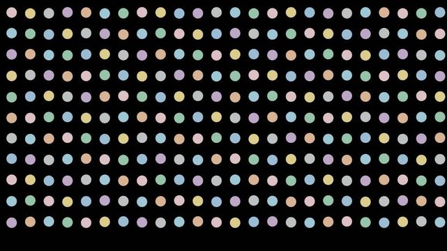 Pastel dots pattern simple animation on black background for backdrop