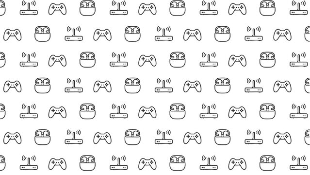 Multimedia doodle vector pattern design 