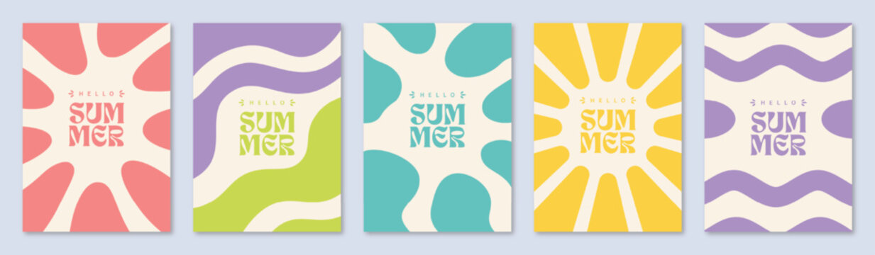 summer abstract background colorful minimal poster banner cover card design