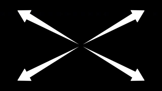 Four Arrows Extending from Center Toward Corners in X Shape