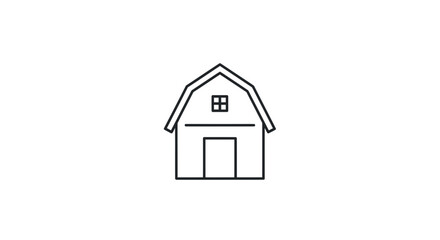 Fototapeta premium Simple Barn Outline Icon Vector Illustration