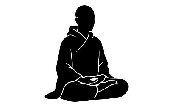 Silhouette of a person practicing meditation in a seated cross legged position wearing a hoodie with a calm and focused atmosphere minimalistic background emphasizing mindfulness