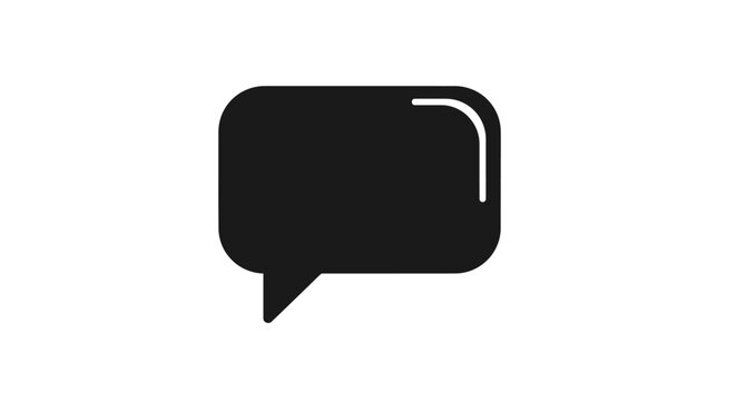 Black speech bubble icon symbol.