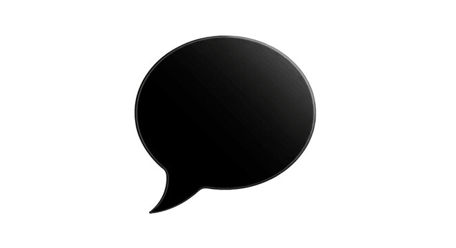 Black speech bubble icon symbol.