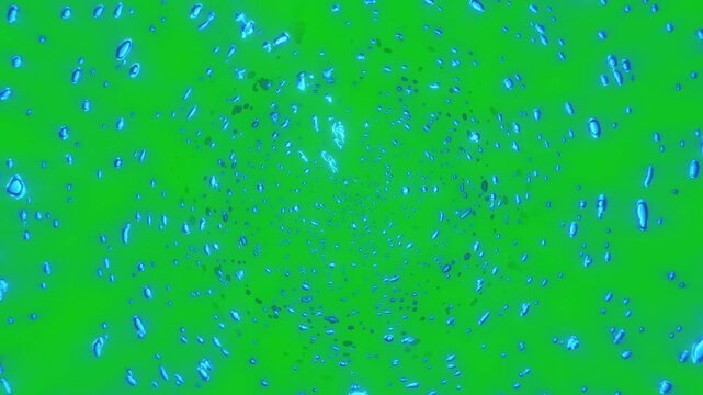 Blue Underwater Bubble Particle Background Loop animation with green screen