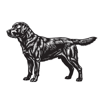 Black and White Silhouette Dog Vectors | Canine Pet SVG Clipart Designs