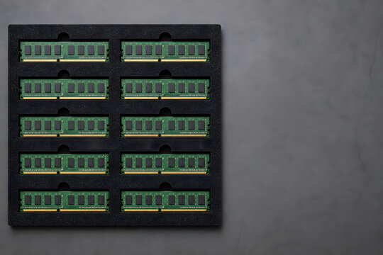Memory modules on anti static foam tray
