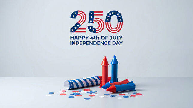 America 250 th independence day firework rocket patriotic celebration Happy 4th july america 250 th. Fourth july independence freedom. american united state us, patriotic anniversary celebration