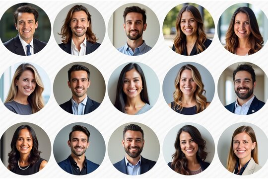 - A Collage of Diverse Faces: Showcasing a Variety of Individuals for a Business Staff Photo