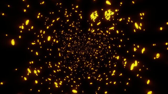 Gold Underwater Bubble Particle Background Loop animation