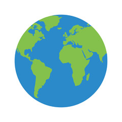 Obraz premium Simple world globe illustration with land and water