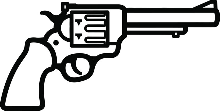 Black outline of a revolver handgun firearm pistol