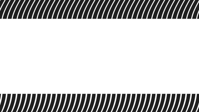 Two striped edges move back and forth to form a frame or border.