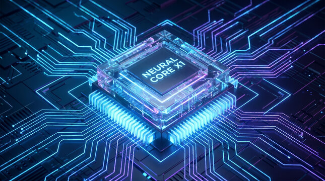 AI Neural Network Chip Data Processing Concept