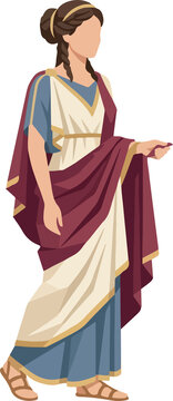 Illustration of a Roman Woman in Toga