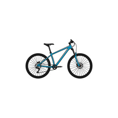 Naklejka premium Blue Mountain Bike with Black Tires.