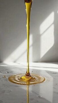 Vertical Honey Pour On Marble Countertop