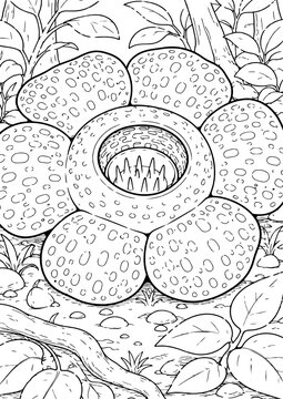 vector illustration of an raflesia 