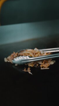 cooking chicken and onion in the kitchen