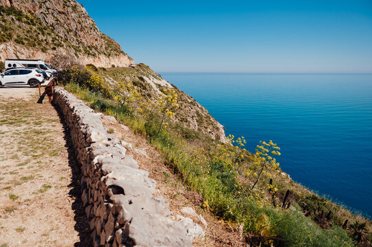 Coastal viewpoint at northern entrance of Zingaro, Sicily