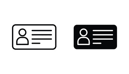Identification card with user profile portrait and text lines in professional vector icon style © Delta