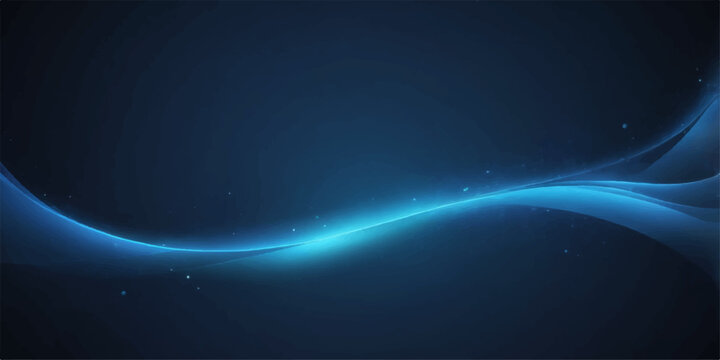 An abstract blue wave background features a dark space design where light rays and energy beams glow like a cosmic flash against a black night backdrop