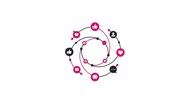 Network Connection Flow Diagram Circles.