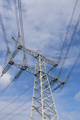 Fototapeta premium igh tension power tower and cables
