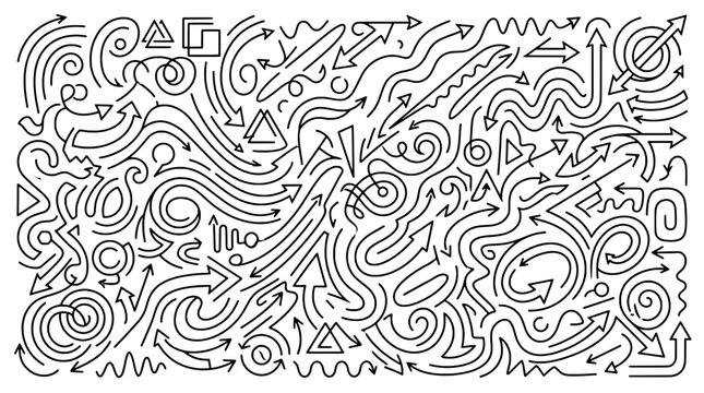 Knife tactical combat with double-edged blade, doodle line art on white background featuring weapon, fighter, military with self defense and survival