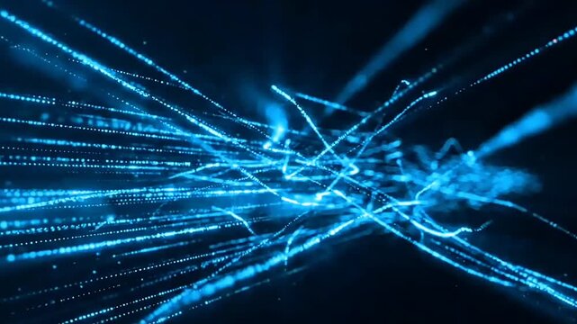 Blue digital data stream animatio