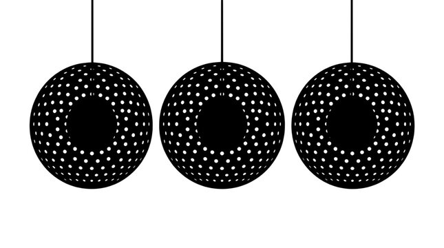 Lights hanging set with black and white polka dot patterns featuring decorative, modern, interior with design and home elements for decor, lighting