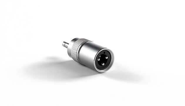 Professional xlr to 35mm audio adapter isolated on white background