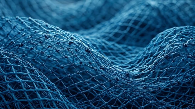 Abstract background of a blue fisherman hunting net.