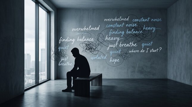 Abstract Overthinking and Anxiety Concept
