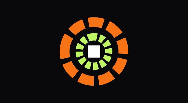Abstract circular loading spinner animation with rotating geometric shapes animation