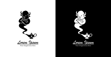 The logo design is shaped like a bison that resembles a genie that comes from a magic lamp © Yohanes