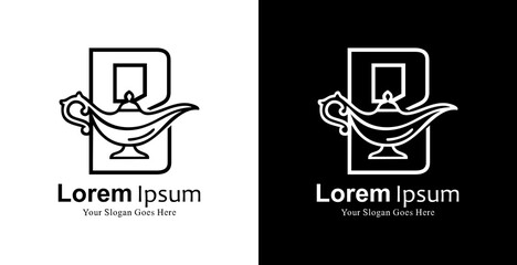 Letter B logo design combined with magic lamp © Yohanes