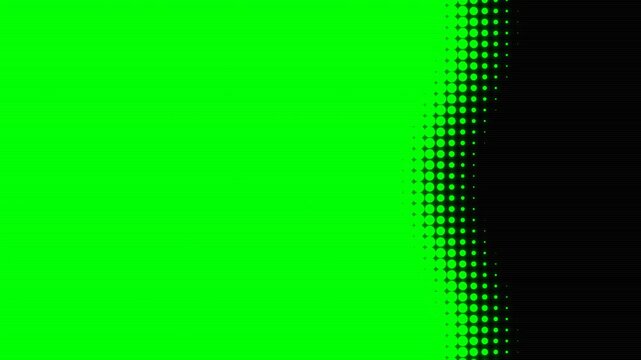 Abstract green halftone dots motion graphic wipe transition effect