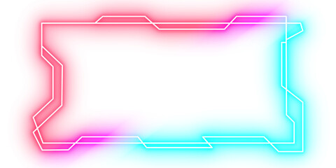 futuristic gaming overlay png transparent background, neon cyber frame png transparent template, colorful streaming border png transparent design © Bebe PNG Market 