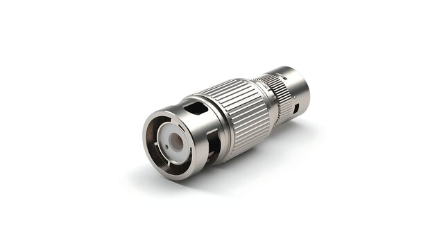 Bnc connector for coaxial cable isolated on white background