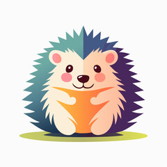 Fototapeta premium Cute Cartoon Hedgehog Illustration