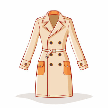 Beige Trench Coat Illustration