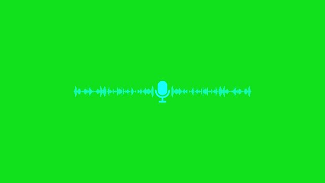 Microphone icon with digital sound wave, Podcast recording Microphone with Audio Icon and waveform equalizer. microphone icon with pulsing sound waves audio visualization