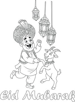 Eid Mobarak Coloring Page