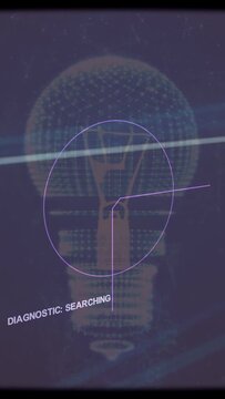 Vertical video: Search starting UI scanning bulb, pointer sweeping, grid showing filament for check