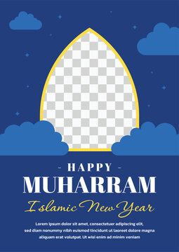 Happy Muharram Islamic New Year Greeting Template With Frame