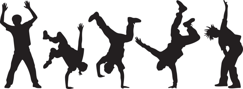 Breakdance moves silhouette illustration