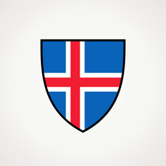 Fototapeta premium Shield with flag of Iceland