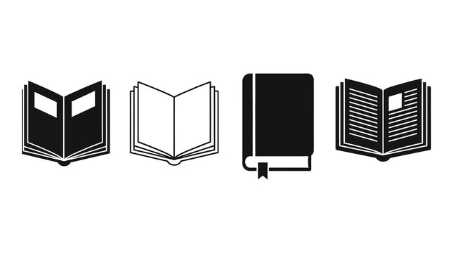 Four book icons showing open and closed styles with knowledge base, reading mate