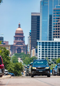 South Congress Street looking south towards the Texas capitol building